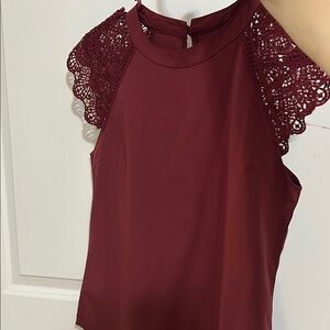 Blouse  Lace Sleeve Top small